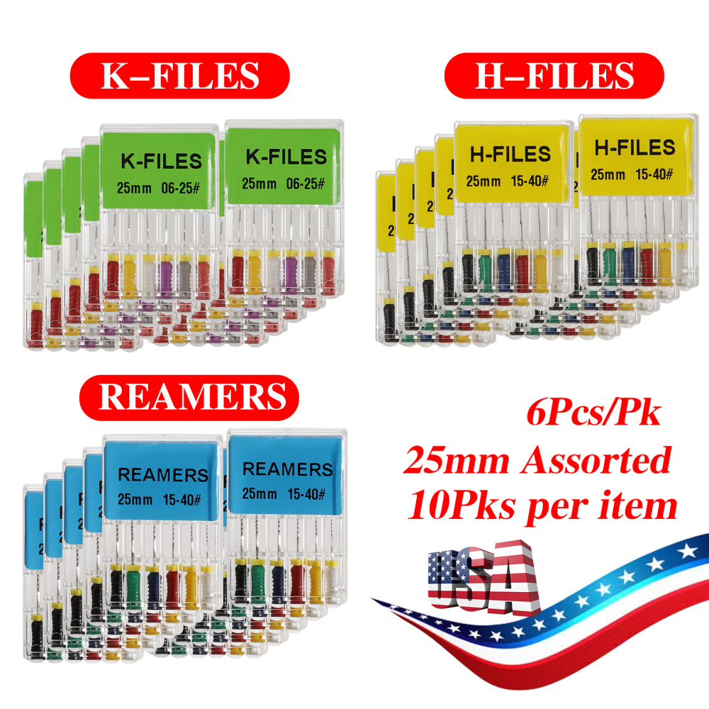 Dental Endo Root Canal Stainless Steel H/K-Files /Reamers 25mm Hand Use