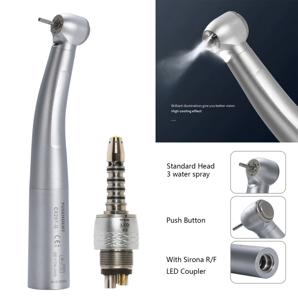 COXO Dental LED firber optic High Speed Handpiece Standard/Large Head fit SIRONA Coupler