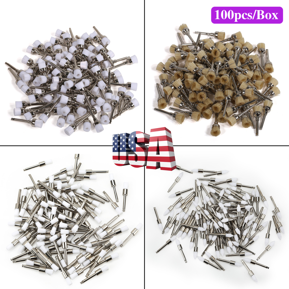 100pcs Dental Polishing prophy Brush RA 2.35mm Fit contra angle Handpiece Latch