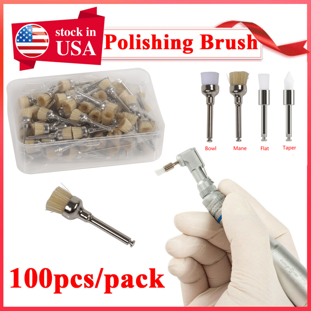 100pcs Dental Polishing prophy Brush RA 2.35mm Fit contra angle Handpiece Latch