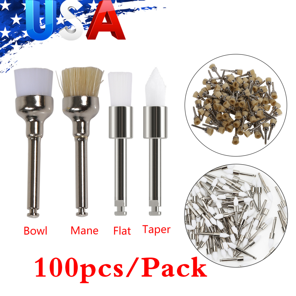 100pcs Dental Polishing prophy Brush RA 2.35mm Fit contra angle Handpiece Latch