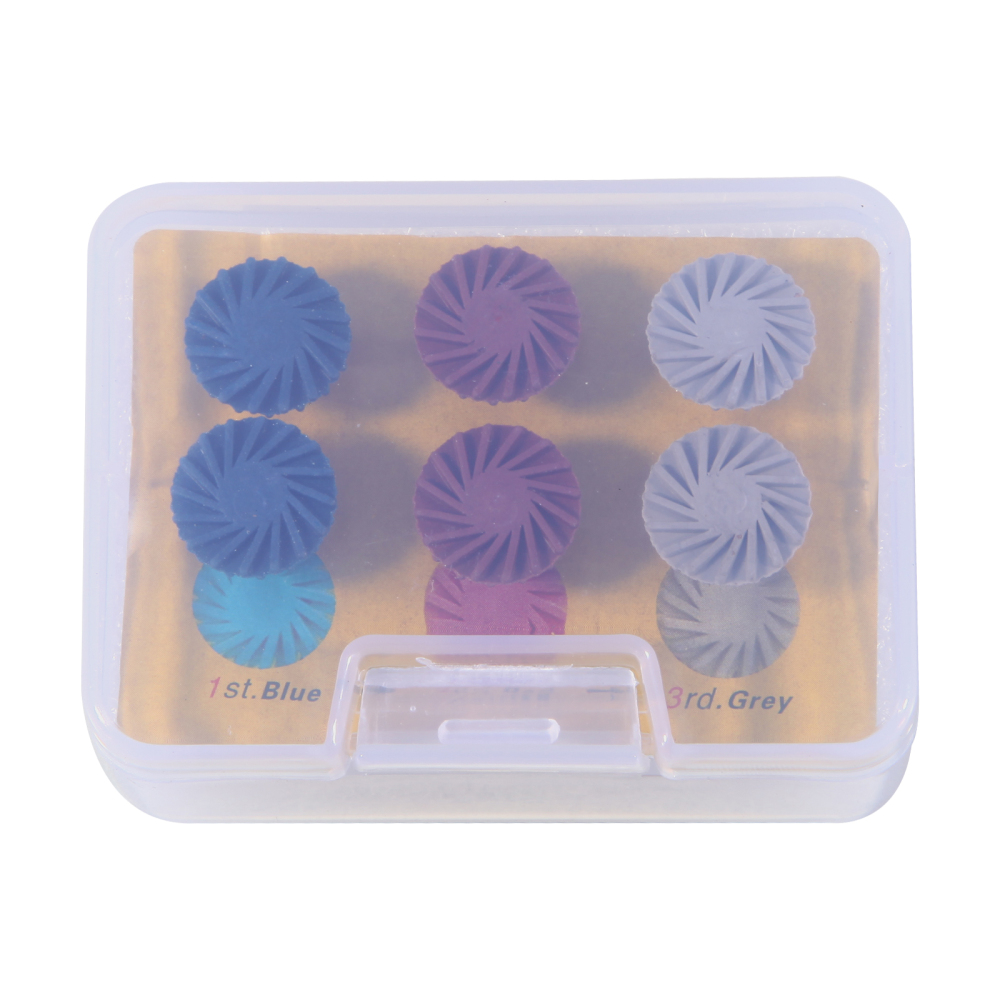6Pcs Dental Composite Polishing Diamond RA 2.35mm Rubber Wheel Kit