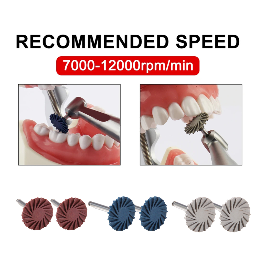 6Pcs Dental Composite Polishing Diamond RA 2.35mm Rubber Wheel Kit