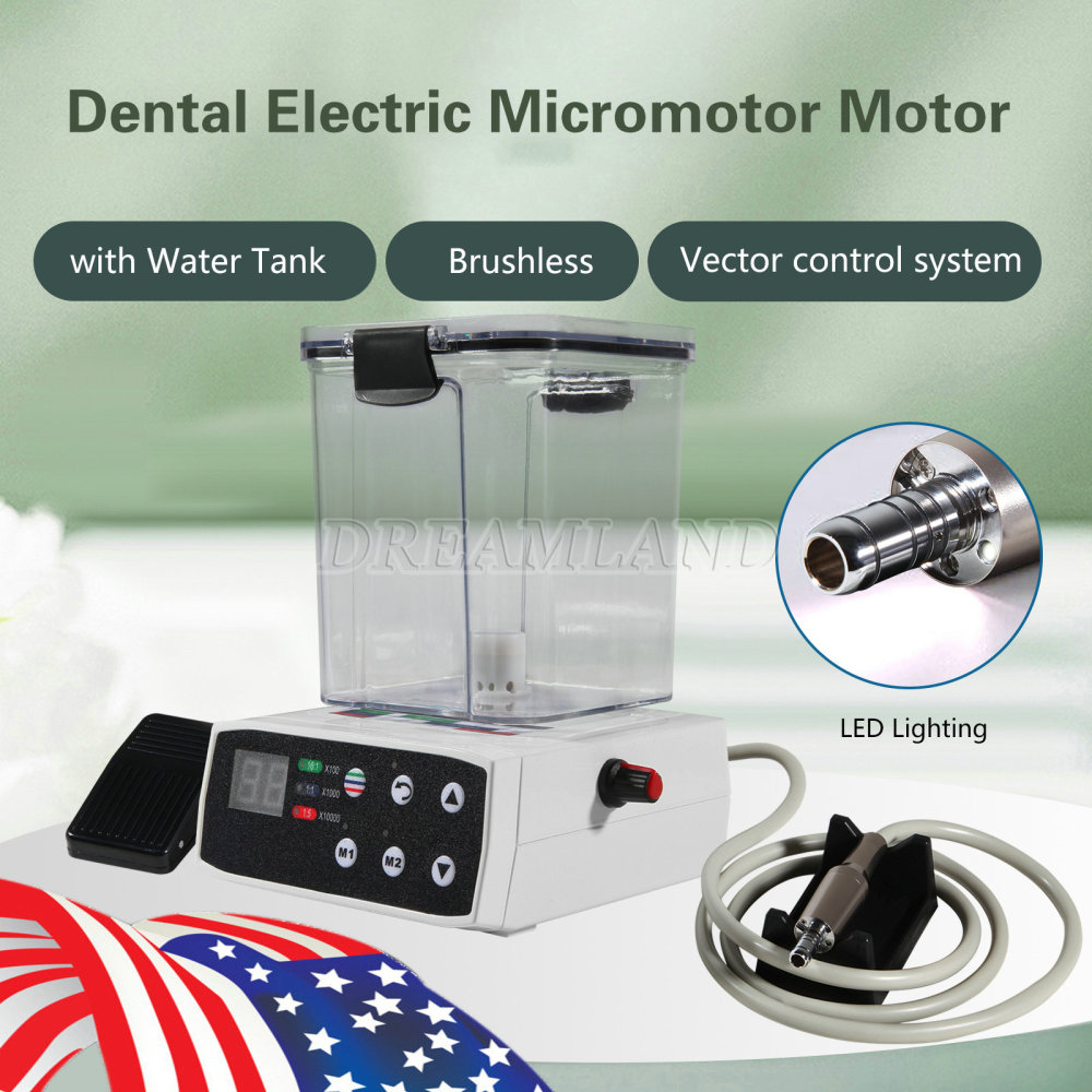 Electric Micro Motor LED Dental Brushless  & Water Tank only for Lab Practice