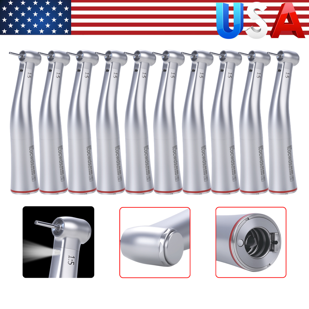 Sale! Dental 1:5 Increasing LED Fiber Optic Electric Contra Angle Handpiece ST/CS/AT/SK