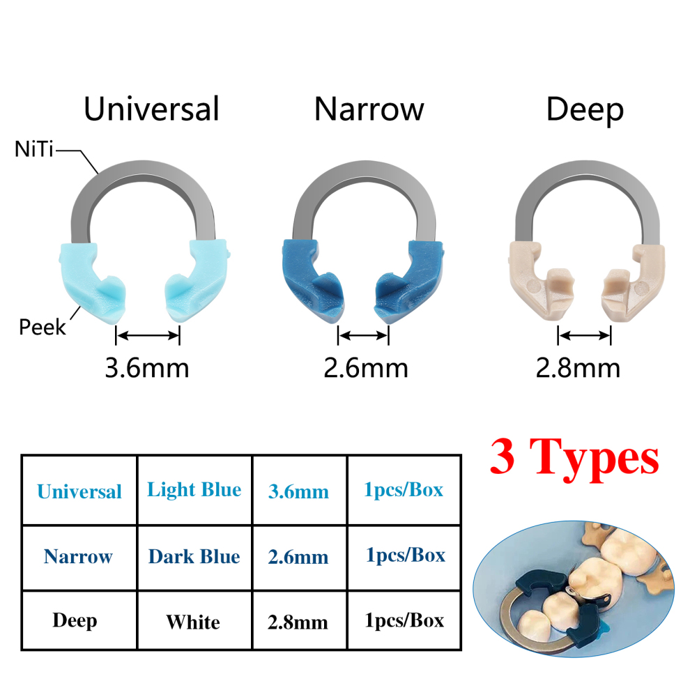 Dental Matrix Bands Ring Sectional Matrice Clamp Universal/Narrow/Deep
