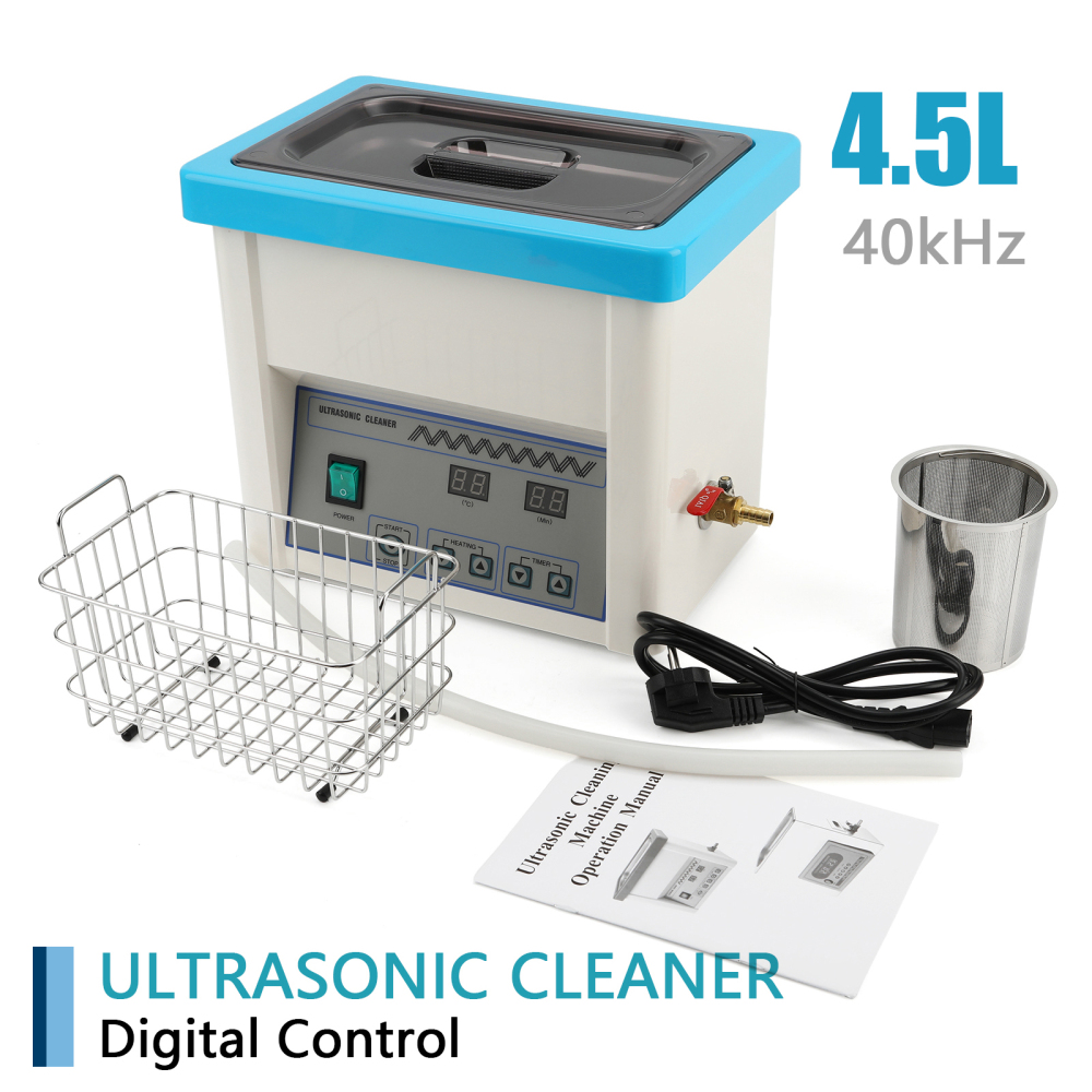 4.5L Dental Handpiece Digital Ultrasonic Cleaner Cleaning Lab Instrument