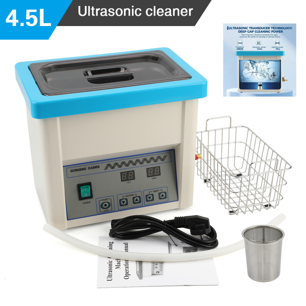 4.5L Dental Handpiece Digital Ultrasonic Cleaner Cleaning Lab Instrument