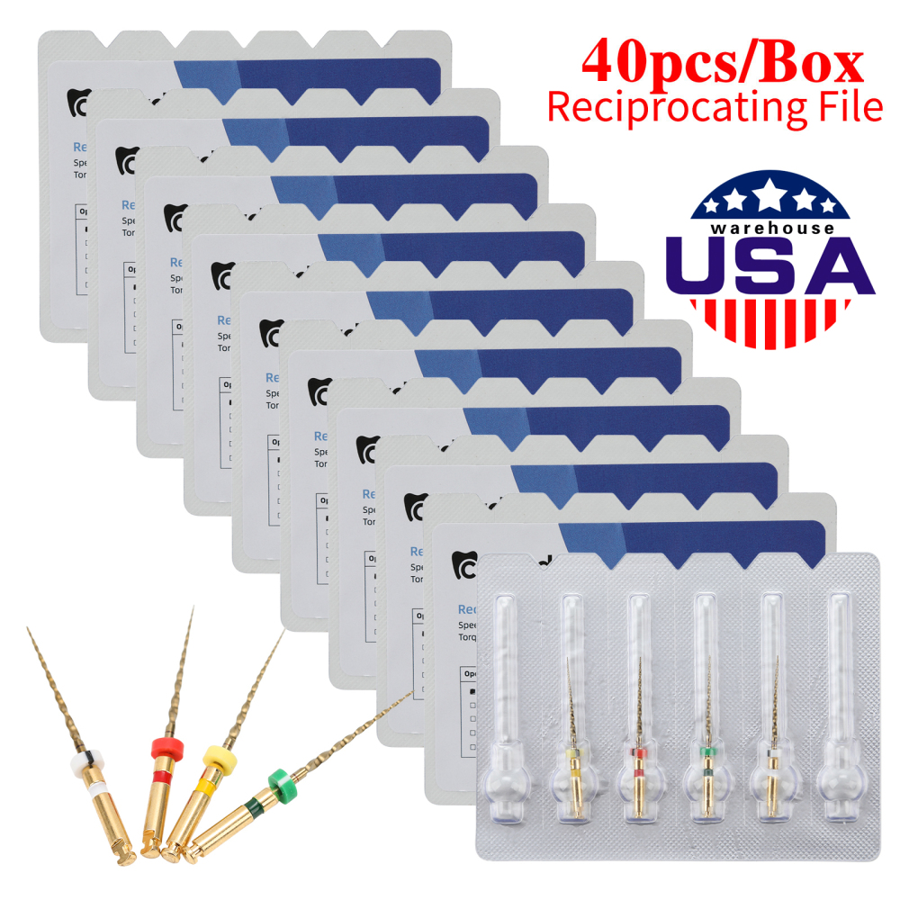 4pcs Dental Reciprocating Endodontic Root Canal Niti Gold Endo Rotary Files 21mm/25mm/31mm