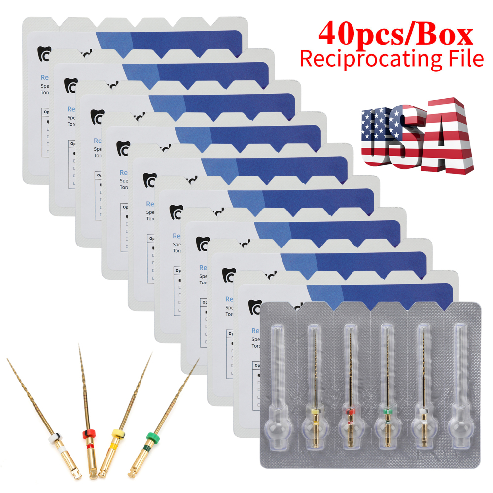 4pcs Dental Reciprocating Endodontic Root Canal Niti Gold Endo Rotary Files 21mm/25mm/31mm