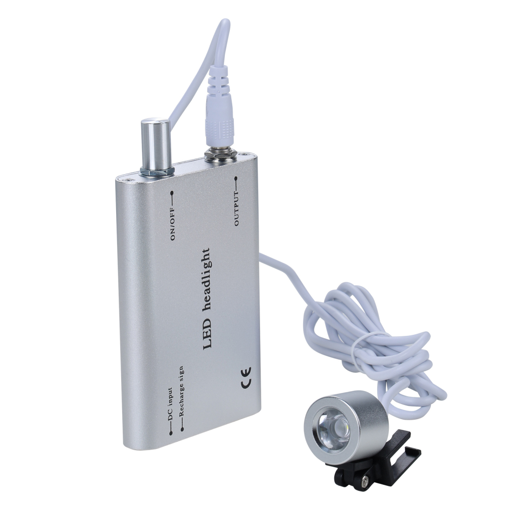 Dental Binocular Loupes 3.5X 420mm / Portable LED Head Light Lamp Rechargeable