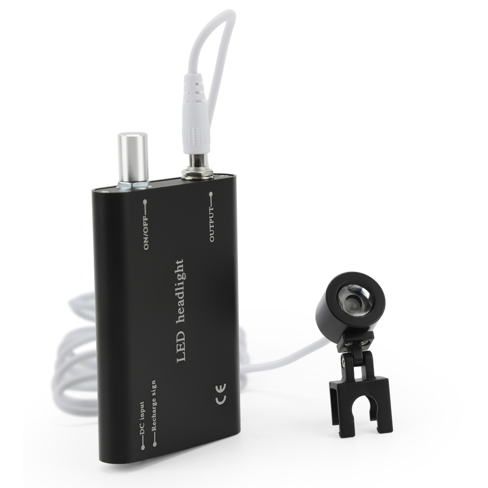 Dental Binocular Loupes 3.5X 420mm / Portable LED Head Light Lamp Rechargeable