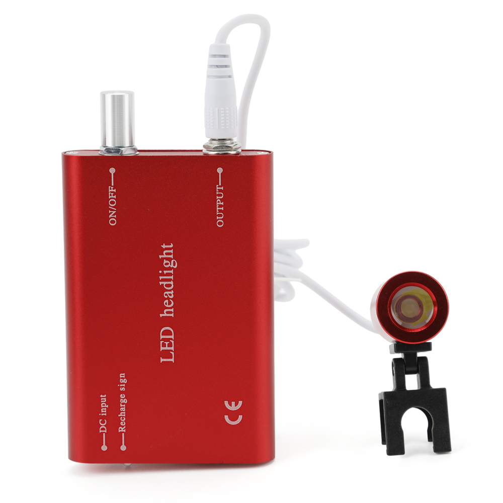 Dental Binocular Loupes 3.5X 420mm / Portable LED Head Light Lamp Rechargeable