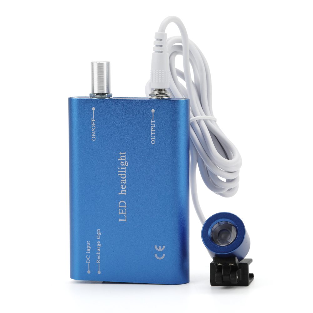 Dental Binocular Loupes 3.5X 420mm / Portable LED Head Light Lamp Rechargeable