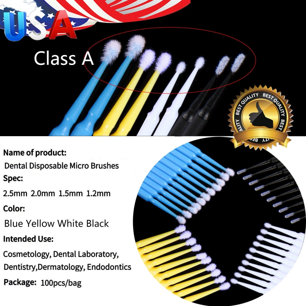 100pcs/pack Disposable Dental Micro Brushes Applicators
