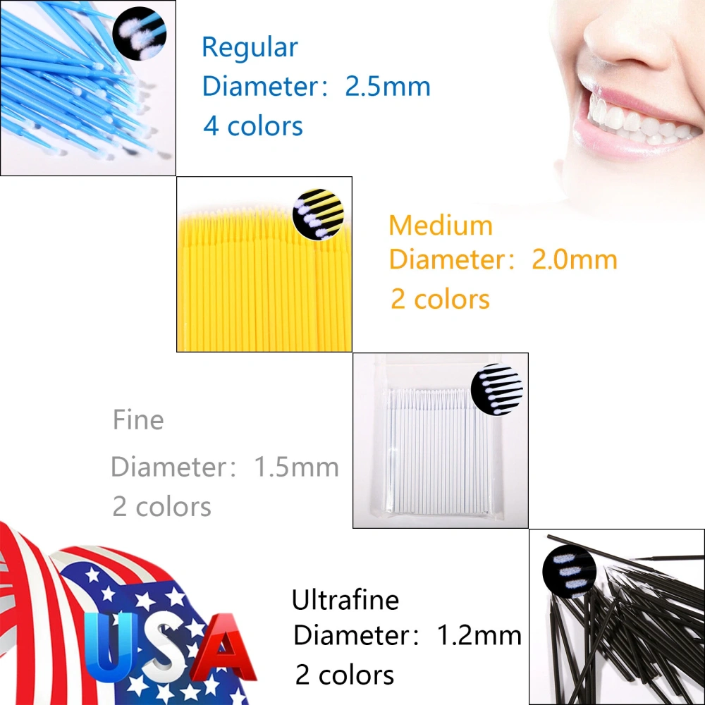 100pcs/pack Disposable Dental Micro Brushes Applicators