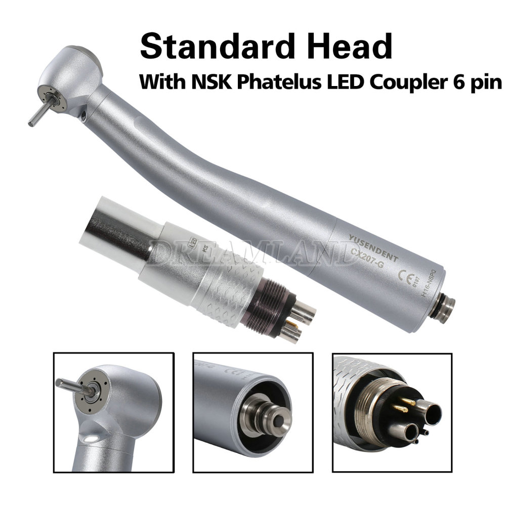1PC fiber optic contra angle 20:1 + 2pcs 1:1 +2pcs fiber optic high speed fit NSK