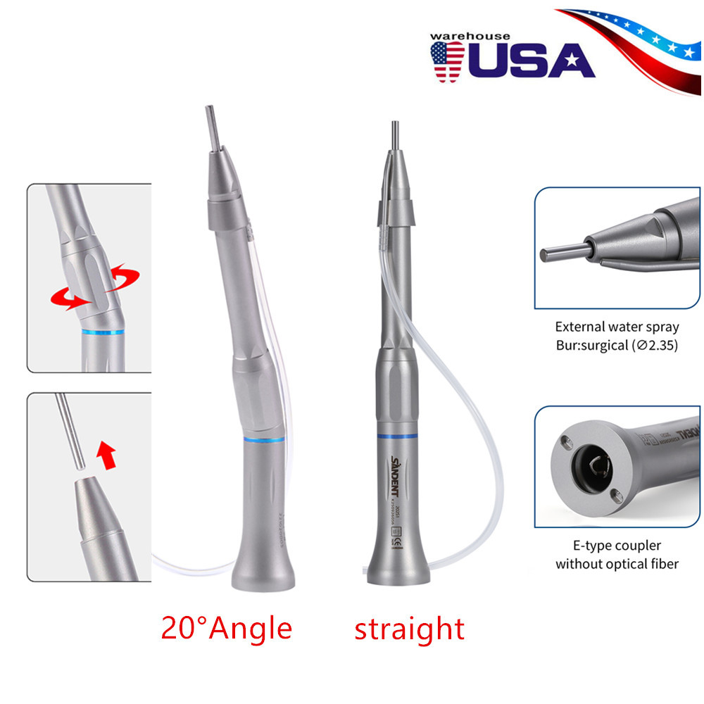 Dental surgical external 1:1 Low Speed Straight Handpiece 20° Angle/ NoseCone