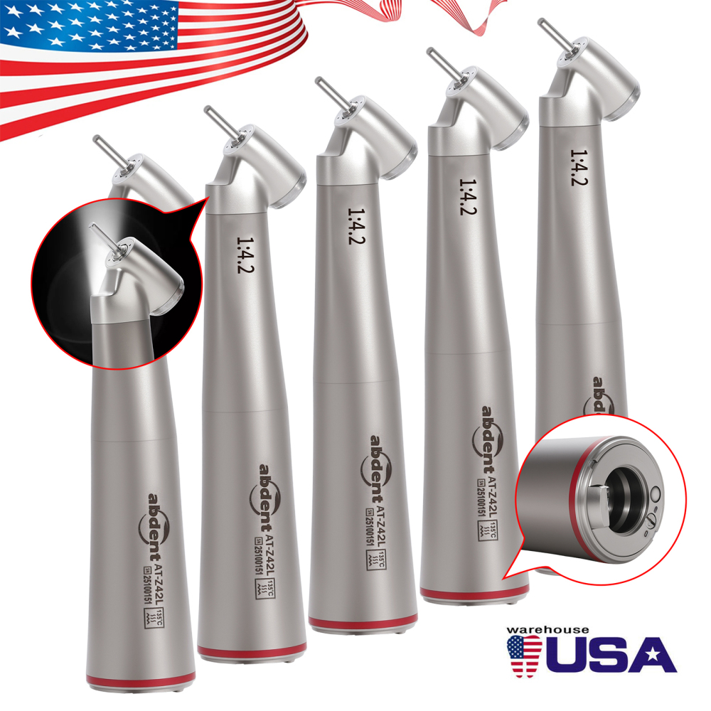 Dental 1:4.2 Increasing Contra Angle Handpiece LED Fiber Optic Electric/Non-LED