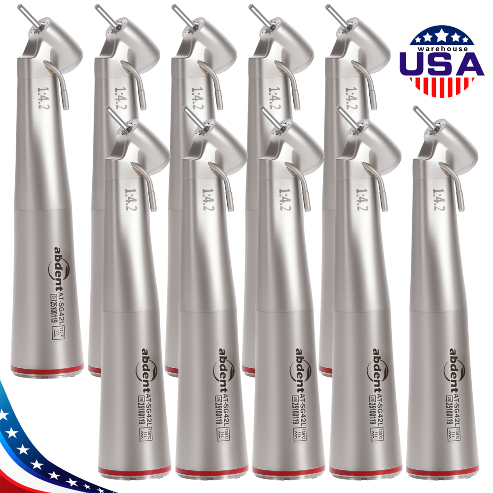 Dental 1:4.2 Increasing Contra Angle Handpiece LED Fiber Optic Electric/Non-LED