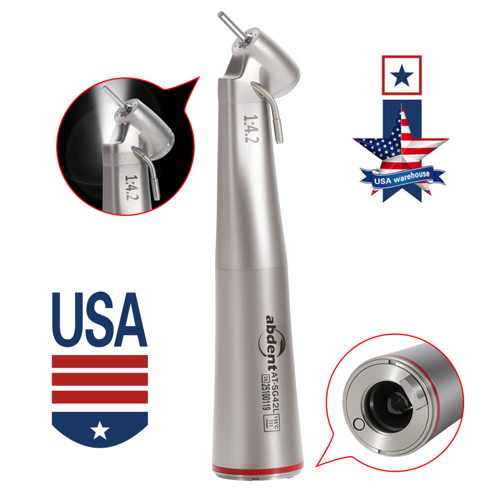 Dental 1:4.2 Increasing Contra Angle Handpiece LED Fiber Optic Electric/Non-LED