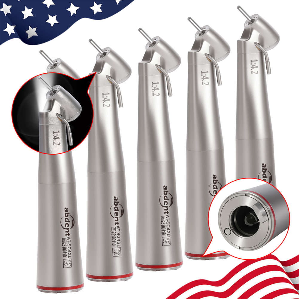 Dental 1:4.2 Increasing Contra Angle Handpiece LED Fiber Optic Electric/Non-LED