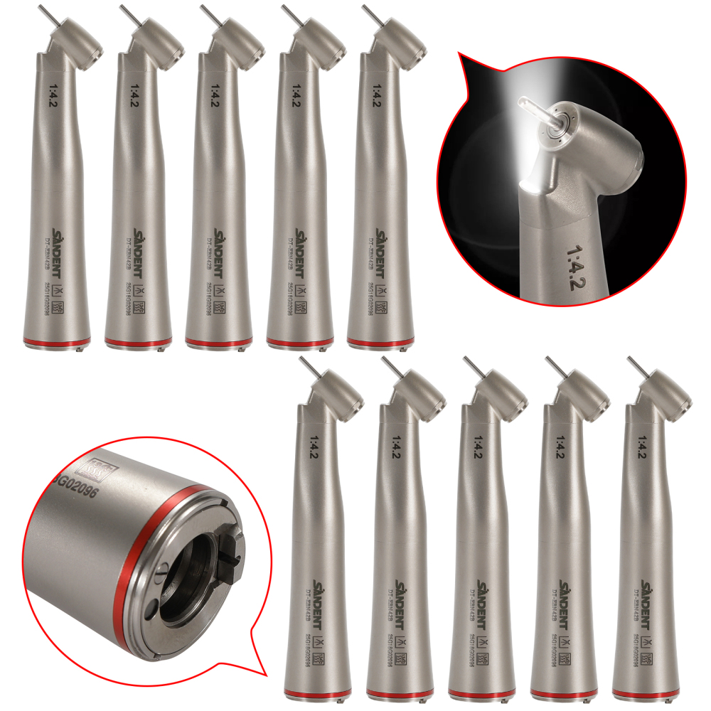 Dental 1:4.2 Increasing Contra Angle Handpiece LED Fiber Optic Electric/Non-LED