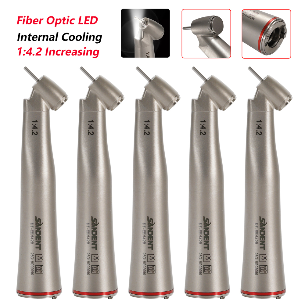 Dental 1:4.2 Increasing Contra Angle Handpiece LED Fiber Optic Electric/Non-LED