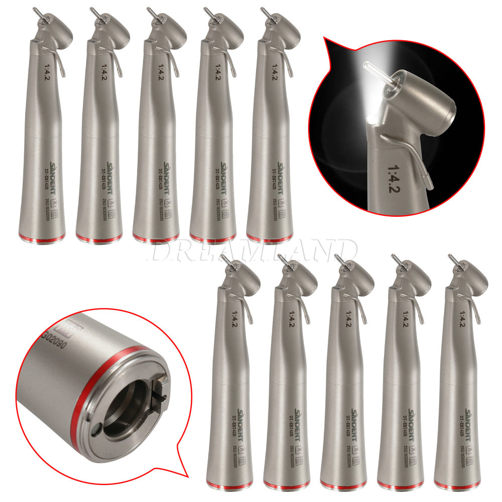 Dental 1:4.2 Increasing Contra Angle Handpiece LED Fiber Optic Electric/Non-LED