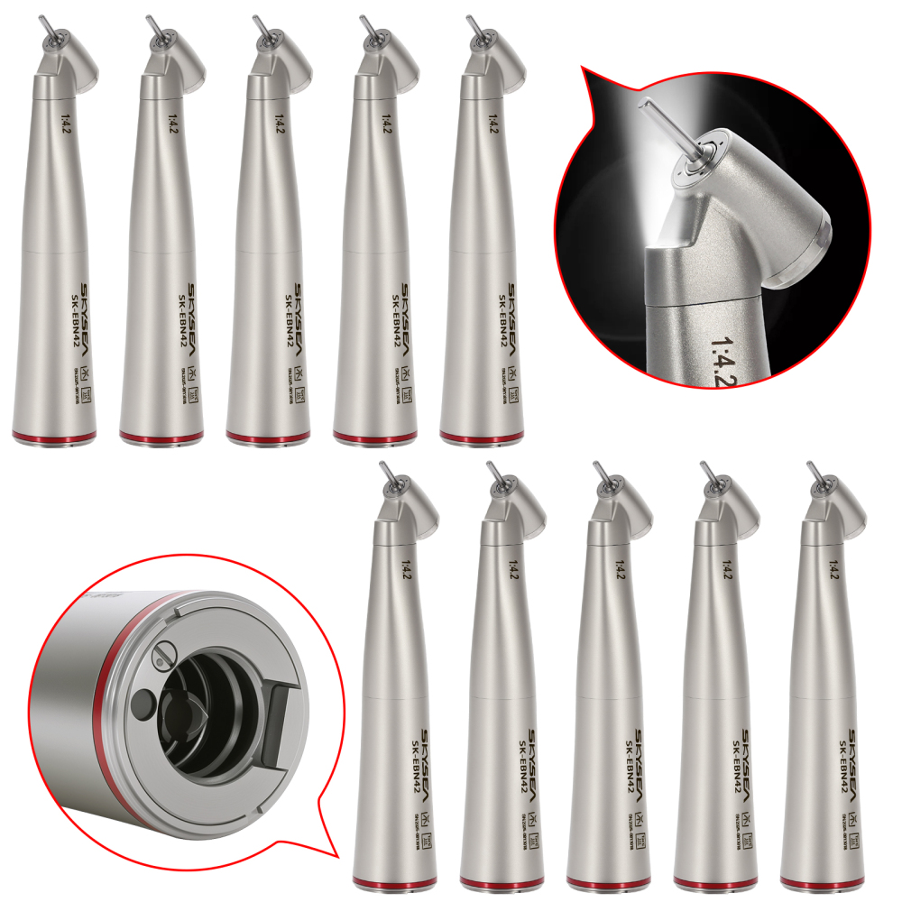 Dental 1:4.2 Increasing Contra Angle Handpiece LED Fiber Optic Electric/Non-LED