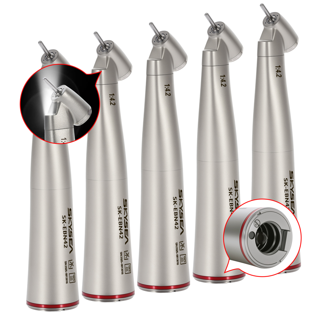 Dental 1:4.2 Increasing Contra Angle Handpiece LED Fiber Optic Electric/Non-LED