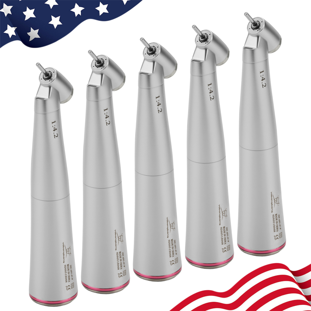 Dental 1:4.2 Increasing Contra Angle Handpiece LED Fiber Optic Electric/Non-LED