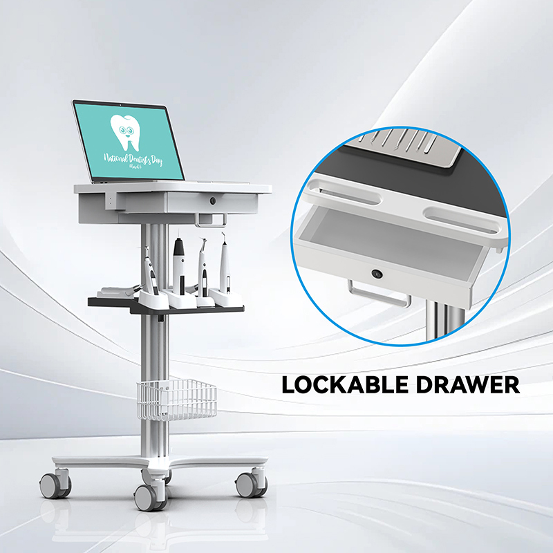 Dental Medical Endodontics Intraoral Scanner Cart Storage Trolley built-in plug