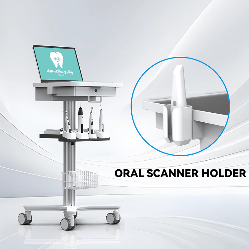 Dental Medical Endodontics Intraoral Scanner Cart Storage Trolley built-in plug