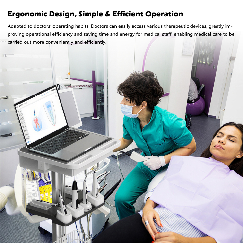Dental Medical Endodontics Intraoral Scanner Cart Storage Trolley built-in plug