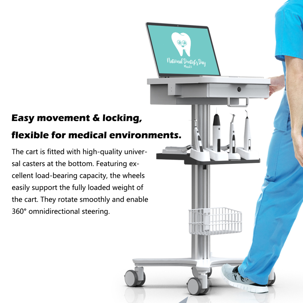 Dental Medical Endodontics Intraoral Scanner Cart Storage Trolley built-in plug