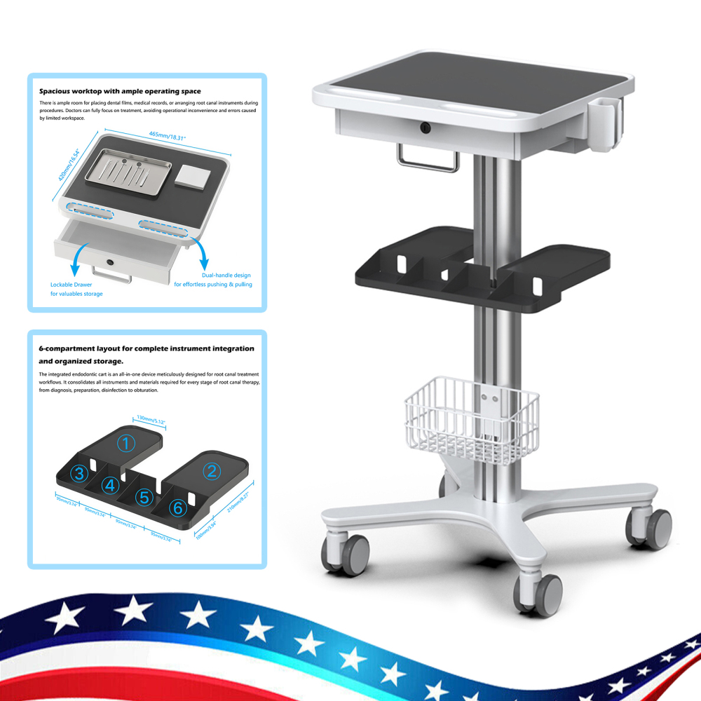 Dental Medical Endodontics Intraoral Scanner Cart Storage Trolley built-in plug