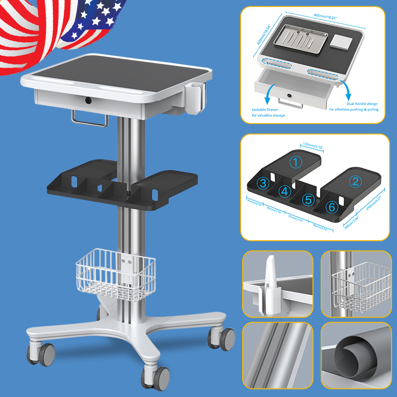 Dental Medical Endodontics Intraoral Scanner Cart Storage Trolley built-in plug