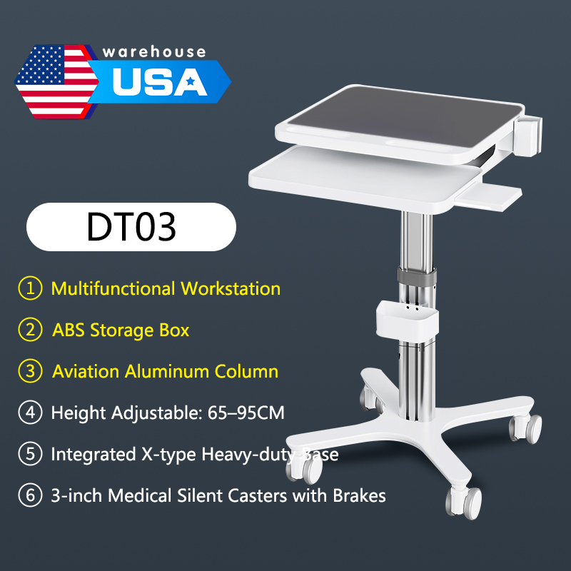 Dental Medical Cart Trolley with Scanner Holder Medical Laptop Workstation Cart