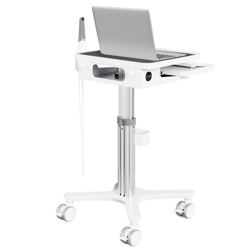 Dental Medical Cart Trolley with Scanner Holder Medical Laptop Workstation Cart