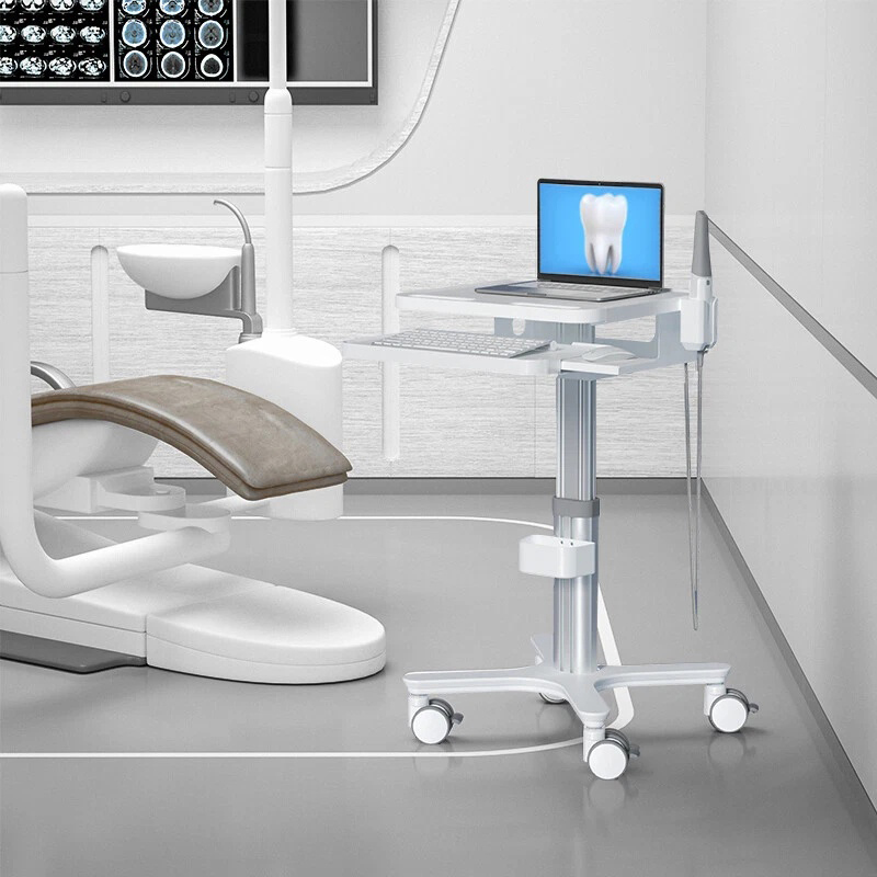 Dental Medical Cart Trolley with Scanner Holder Medical Laptop Workstation Cart