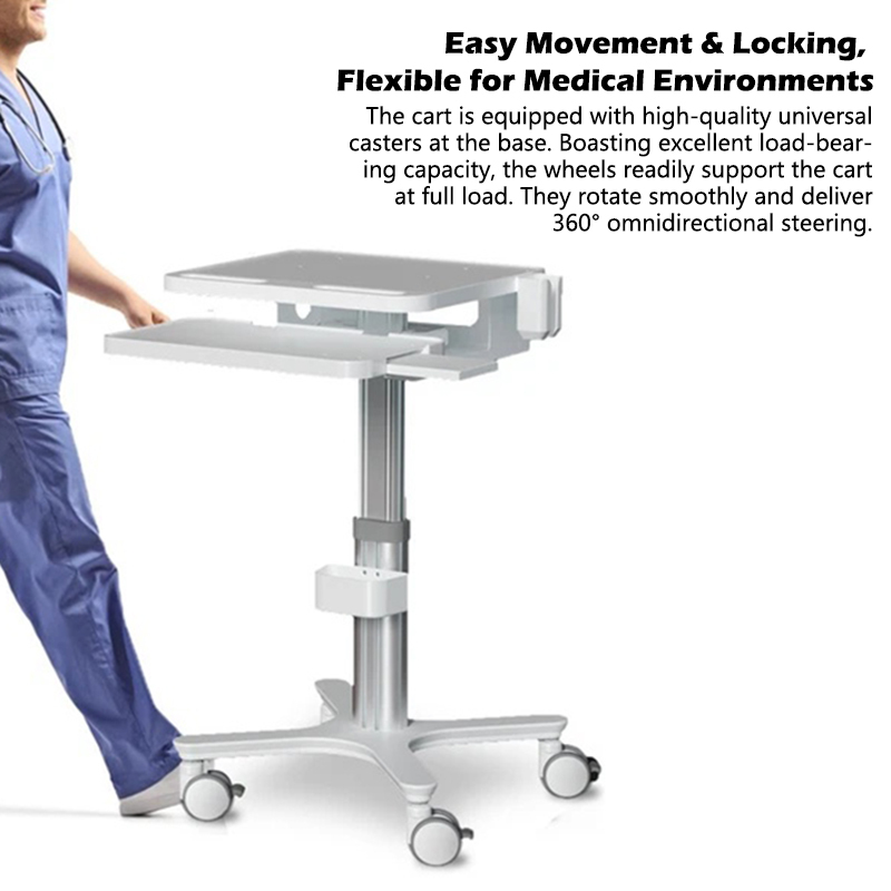 Dental Medical Cart Trolley with Scanner Holder Medical Laptop Workstation Cart