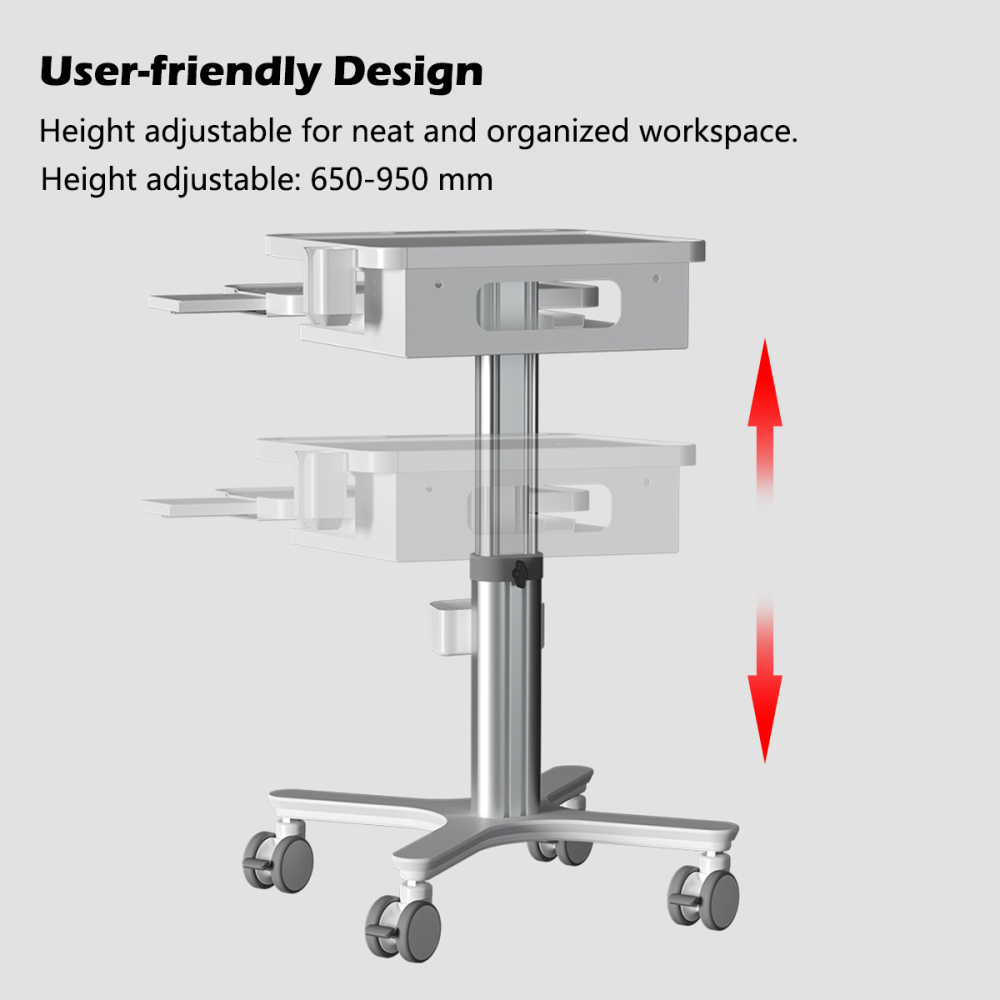 Dental Medical Cart Trolley with Scanner Holder Medical Laptop Workstation Cart
