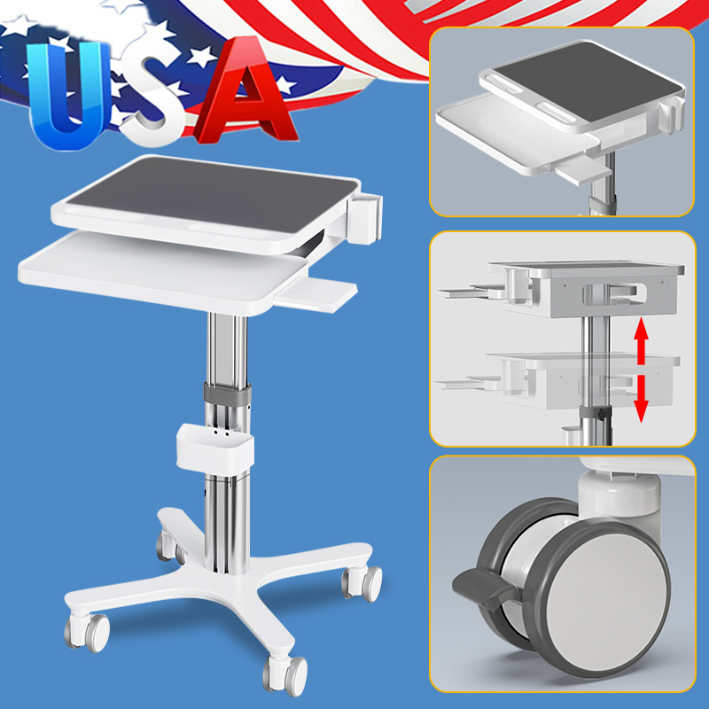 Dental Medical Cart Trolley with Scanner Holder Medical Laptop Workstation Cart