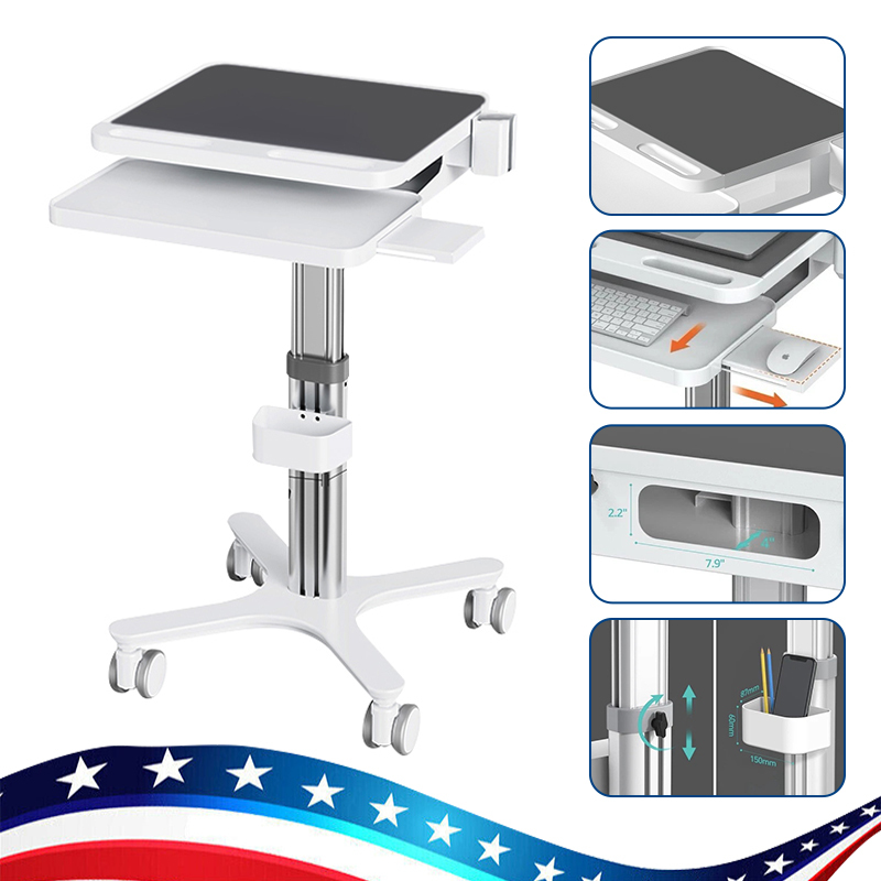 Dental Medical Cart Trolley with Scanner Holder Medical Laptop Workstation Cart