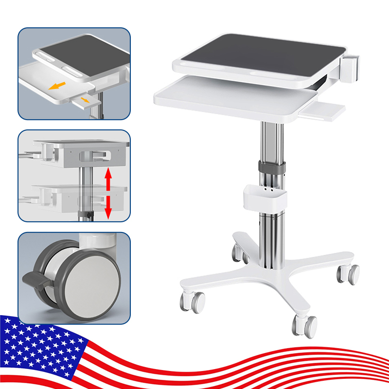 Dental Medical Cart Trolley with Scanner Holder Medical Laptop Workstation Cart