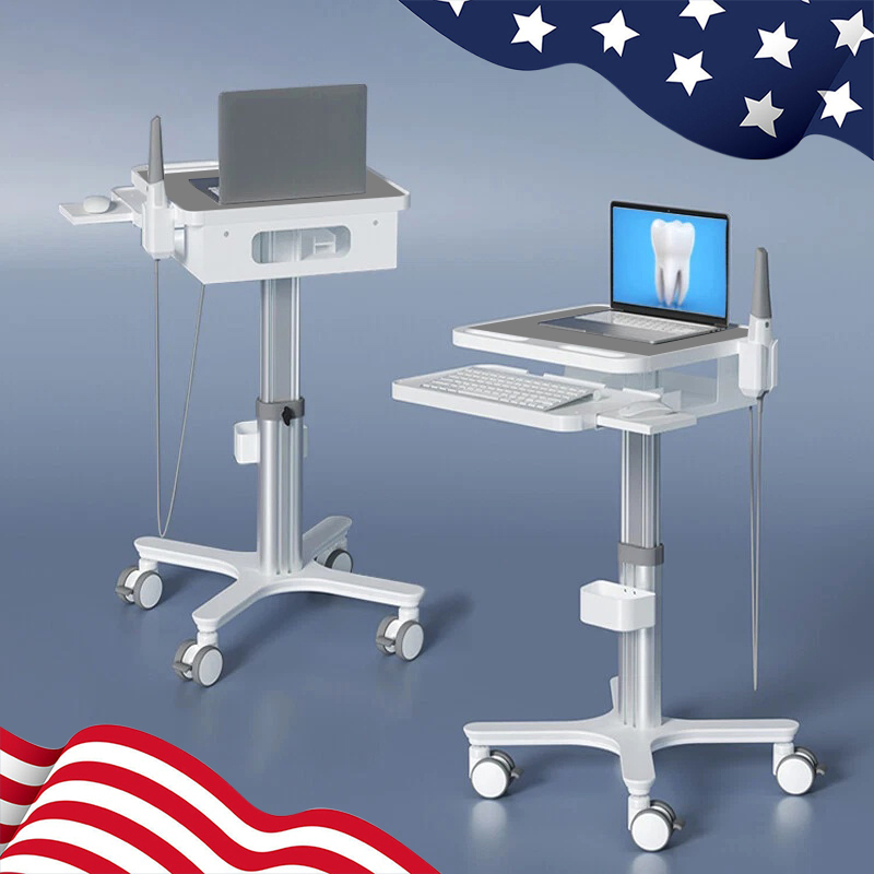 Dental Medical Cart Trolley with Scanner Holder Medical Laptop Workstation Cart