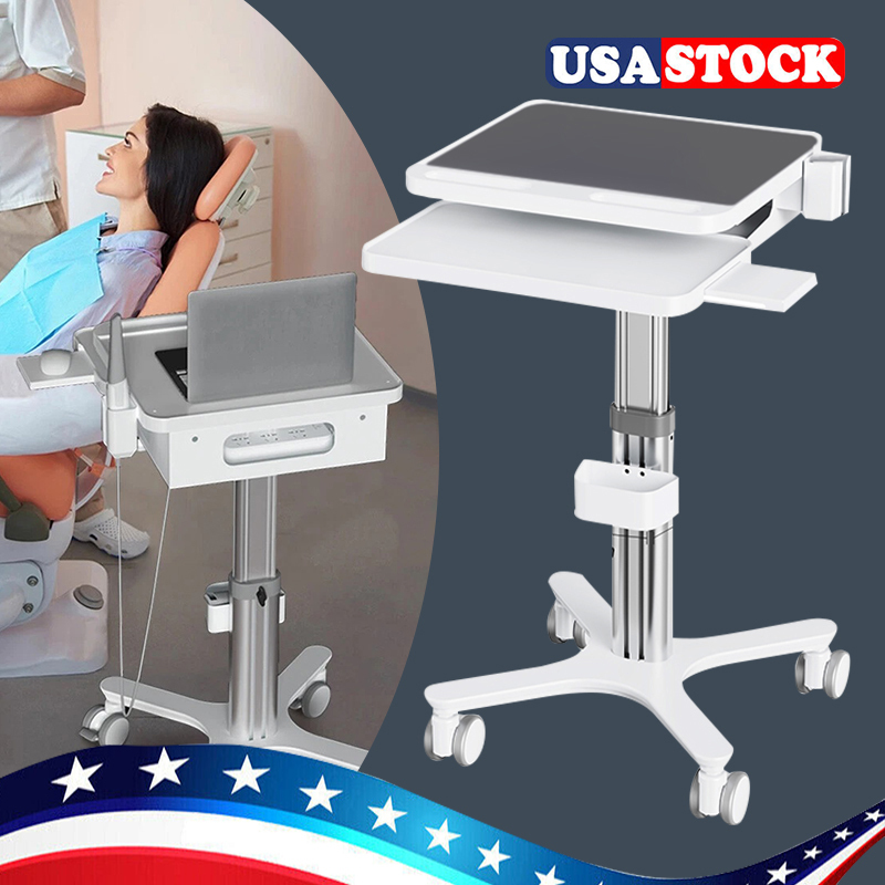 Dental Medical Cart Trolley with Scanner Holder Medical Laptop Workstation Cart