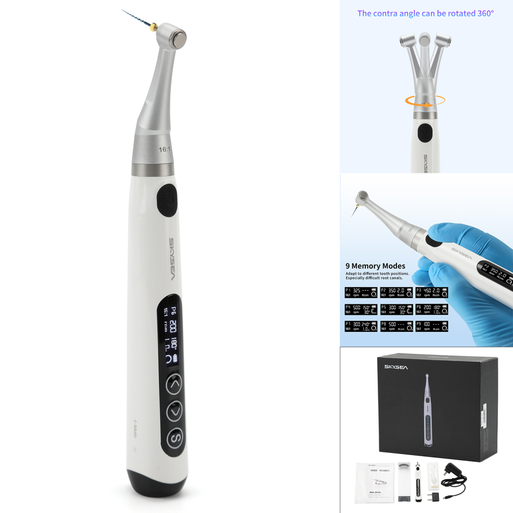 SKYSEA Wireless Dental Endo Motor Root Canal Treatment w/16:1 Contra Angle 9 mode