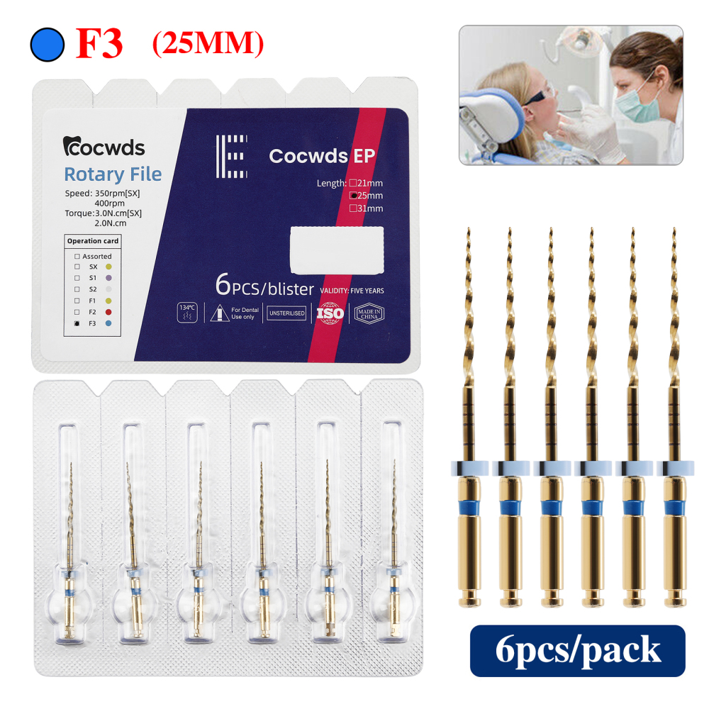 Dental Endo Heat Activated Rotary Niti Files Root Canal Engine Use SX-F3